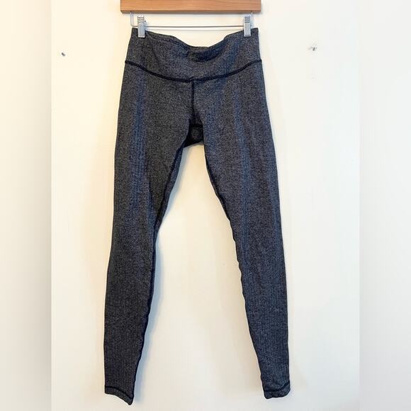 Lululemon wunder under full length leggings grey herringbone pattern workout 10 - Picture 3 of 11